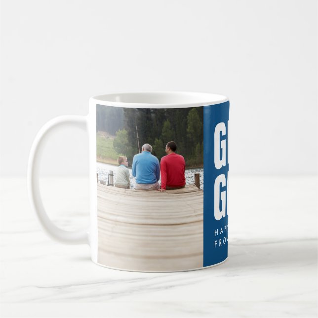 Mug Très grand. Grand-père. Fête des pères Photo Café  (Gauche)