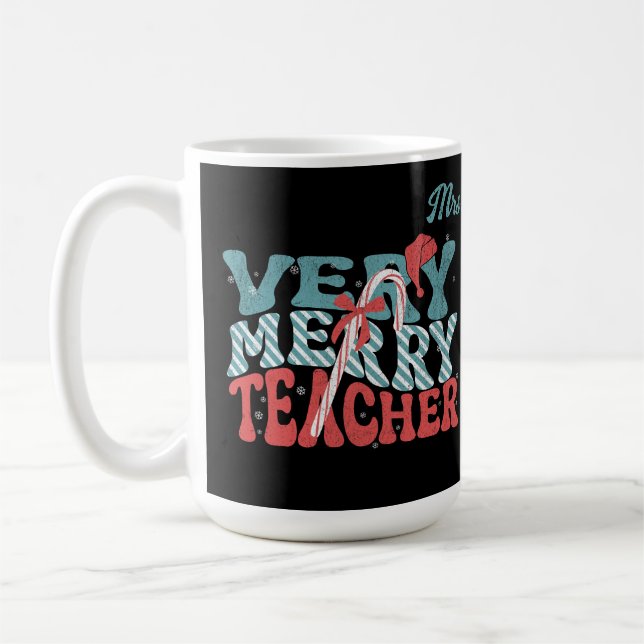 Mug Très Joyeux enseignant Noël Retro (Gauche)