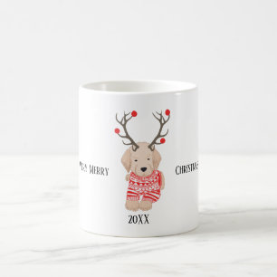 Mug Très Joyeux Noël Chiot Retriever Doré Personnalisé