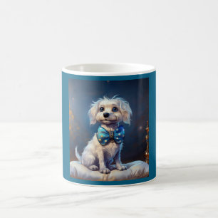 Mug Très mignon petit chien avec noeud papillon bleu