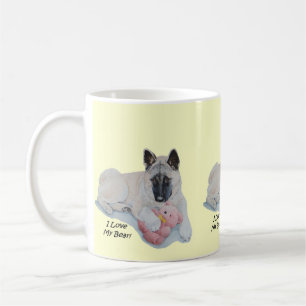 Mug très mignonne akita avec chien en farce rose
