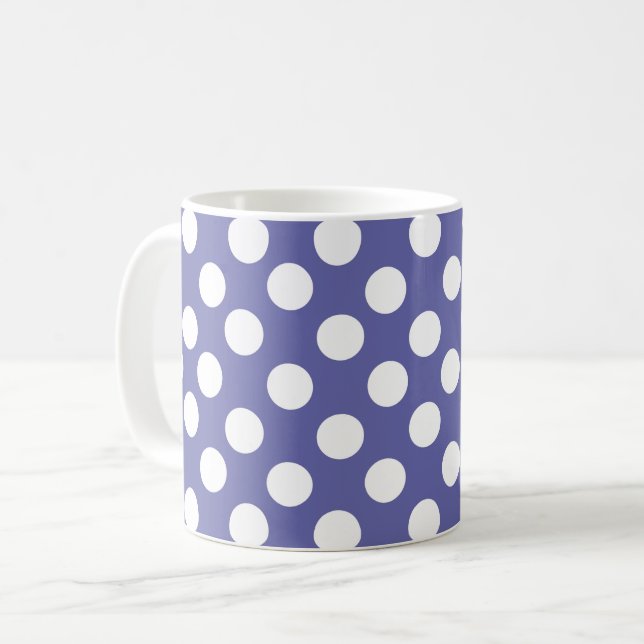 Mug Très Peri | perwinkle pois blanc violet (Devant gauche)