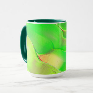 Mug Très peu sculpté dans vert vif et vieilli