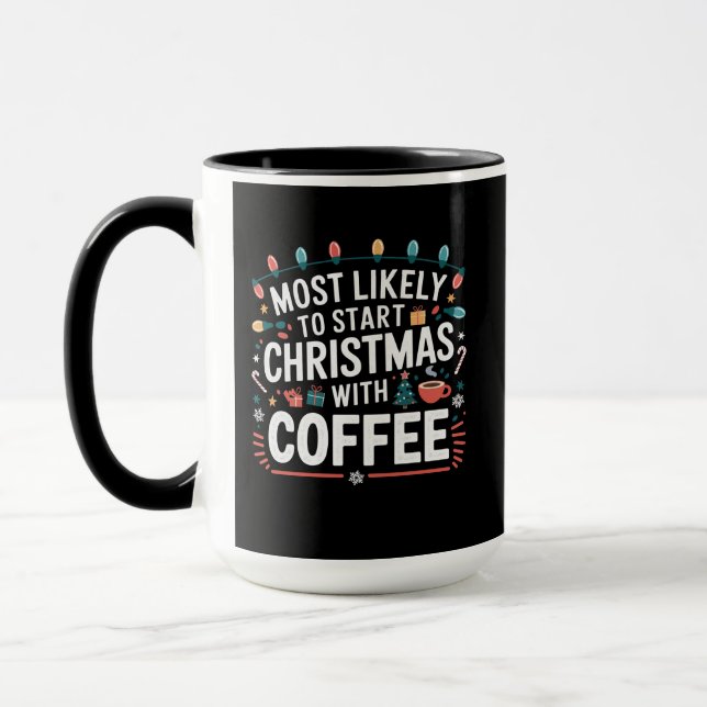 Mug Très Probable De Commencer Noël Avec La Famille De (Gauche)