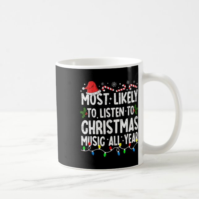 Mug Très Probable D'Écouter La Musique De Noël Famille (Droite)