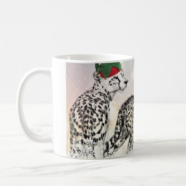 Mug Très un bouclage de Noël de guépard (Gauche)