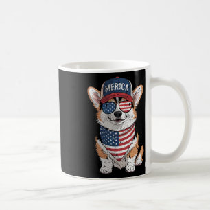 Mug Tri Color Corgi 4 juillet nous American Flag Chien