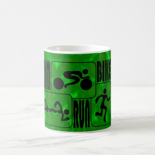 Mug TRI conception courue de carrés NOIRS de bain de (Centre)