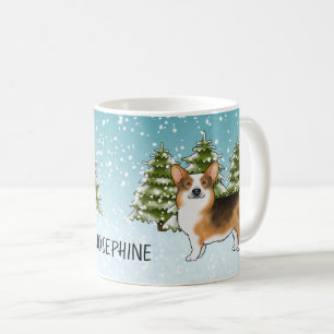 Mug Tri Pembroke Corgi à tête rouge Noël d'hiver