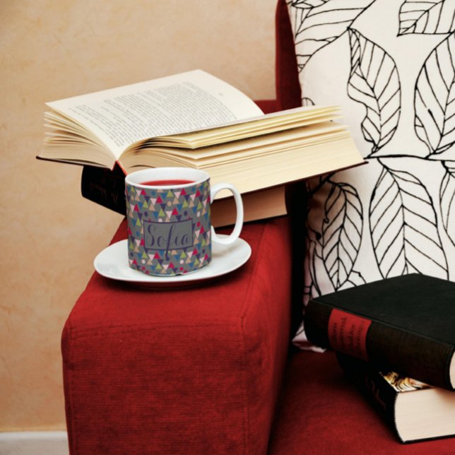 Mug Triangle cercle motif nom gris (Créateur téléchargé)