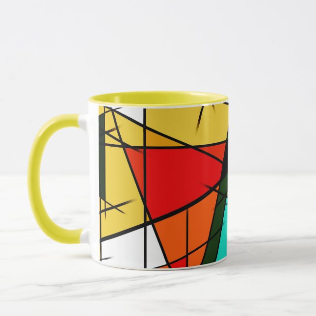 Mug Triangle Coloré Géométrique Moderne  (Gauche)