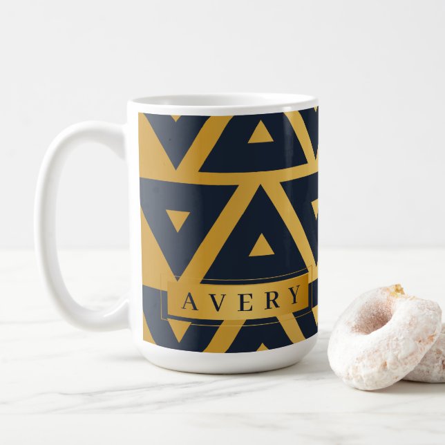 Mug Triangle motif géométrique personnalisé (Avec donut)
