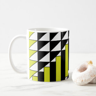 Mug Triangle Rectangle Géométrique Noir Vert Moderne