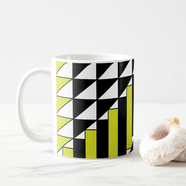 Mug Triangle vert noir moderne Rectangle géométrique (Avec donut)