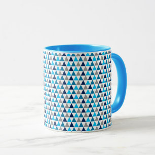 Mug Triangles bleus modernes géométrique