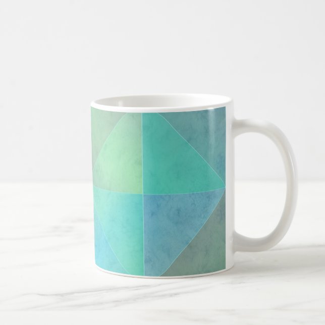 Mug Triangles bleus verts sarcelles Motif d'art géomét (Droite)