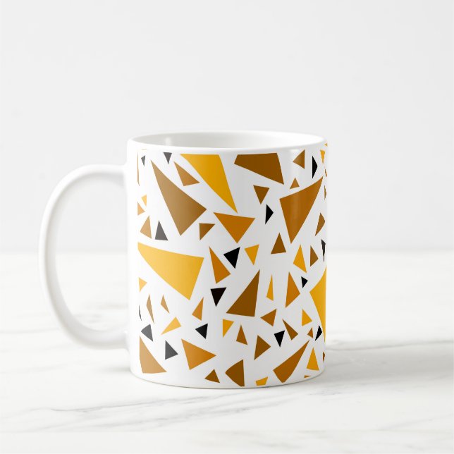 Mug Triangles brun jaune sur arrière - plan rétro blan (Gauche)