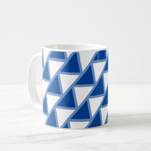 Mug - Triangles Carrelés en bleu