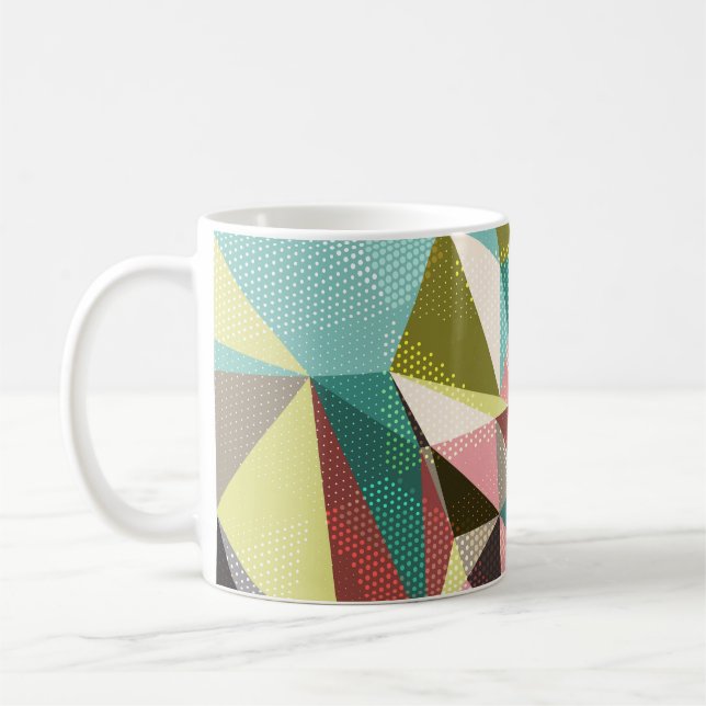 Mug Triangles Colorés, Formes géométriques Abstraites. (Gauche)