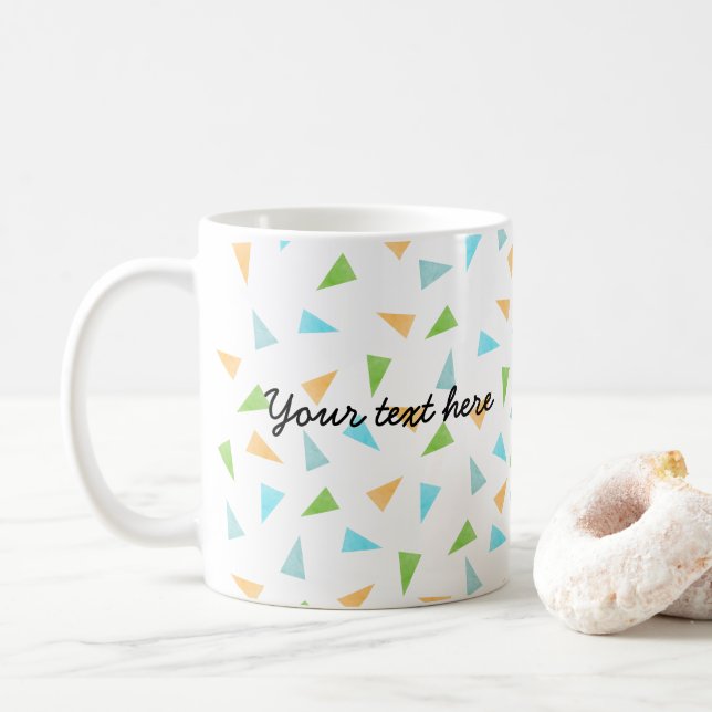 Mug Triangles dans des couleurs en pastel, motif (Avec donut)