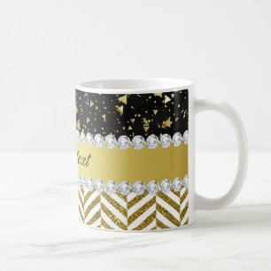 Mug Triangles de Gold Confetti Chevrons Diamond Bling