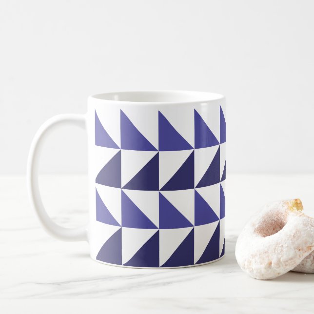 Mug Triangles géométriques bleus violets Géométrique (Avec donut)