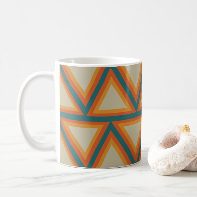 Mug Triangles géométriques colorés (Avec donut)