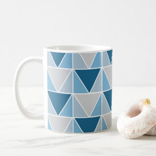 Mug Triangles géométriques gris bleu géométrique