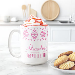 Mug Triangles géométriques roses personnalisés