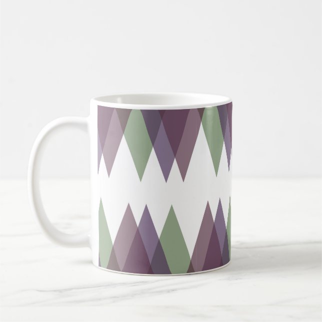 Mug Triangles mauve et vert (Gauche)