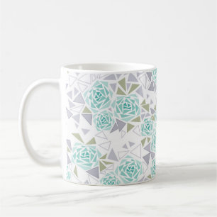 Mug Triangles roses abstraits imprimé mosaïque moderne
