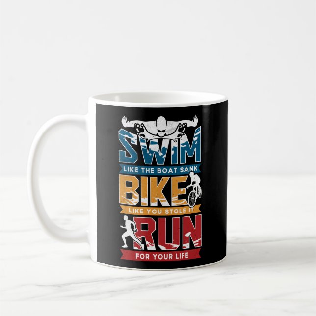 Mug Triathlon de course à vélo de natation (Gauche)