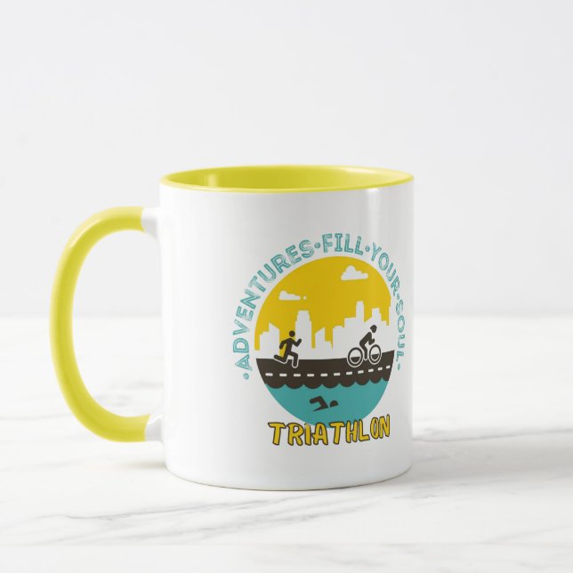 Mug Triathlon. L'aventure remplit votre âme (Gauche)