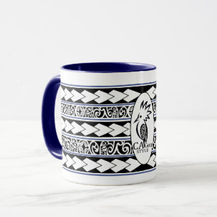 Mug Tribal Ethnic Bleu marine