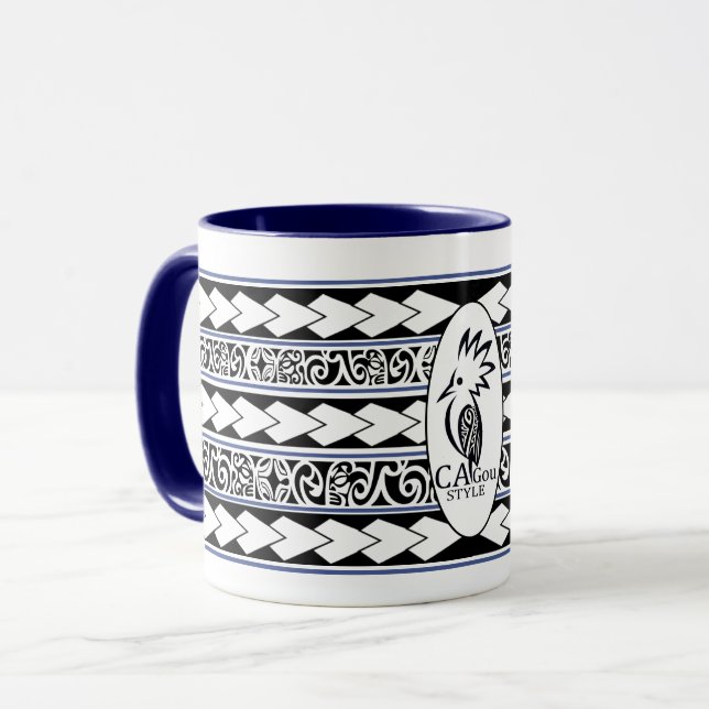 Mug Tribal Ethnic Bleu marine (Devant gauche)