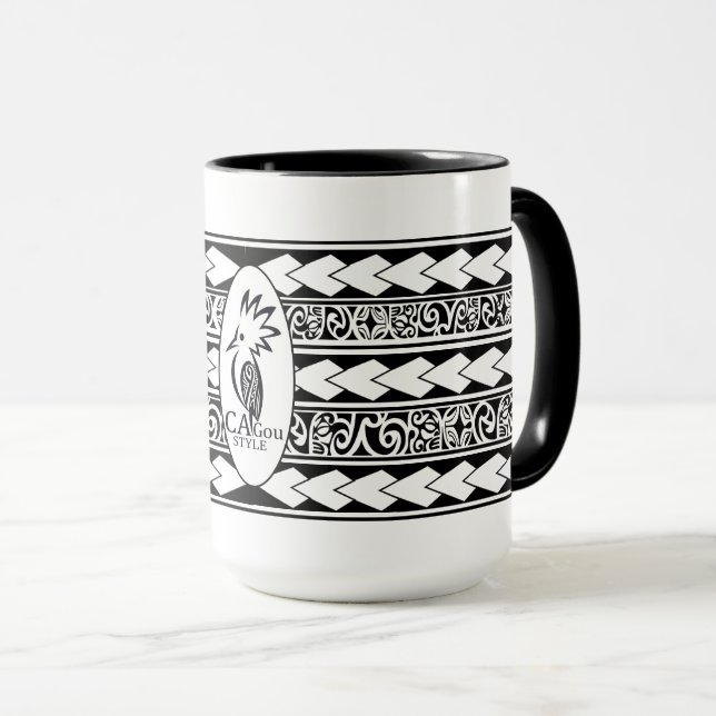 Mug Tribal Ethnic Noir (Devant droit)