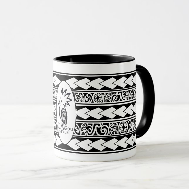 Mug Tribal Ethnic Noir (Devant droit)