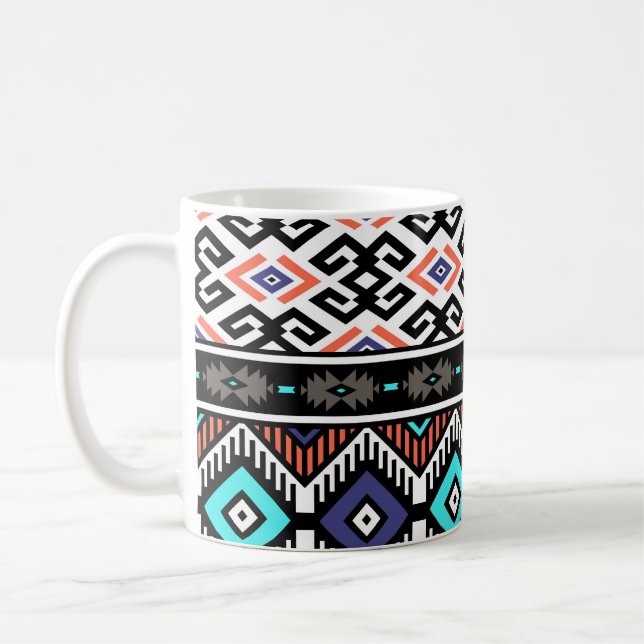 Mug Tribal Navajo rétro : Géométrique Sans Seamless. (Gauche)