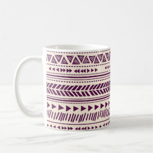 Mug Tribale ethnique : motif géométrique transparent.