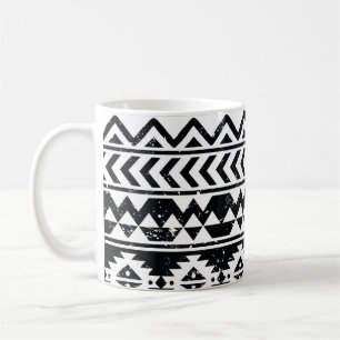 Mug Tribu aztèque : motif blanc grinçant.