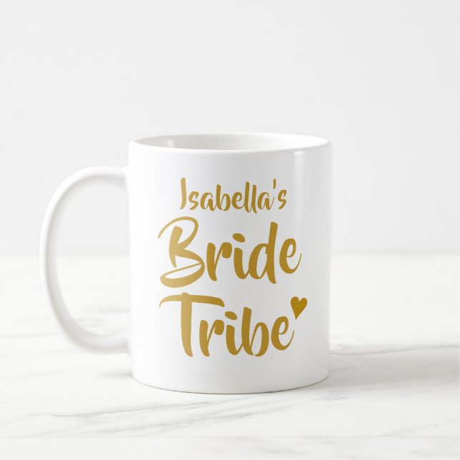 Mug Tribu d'or de la tribu des mariées personnalisée (Gauche)