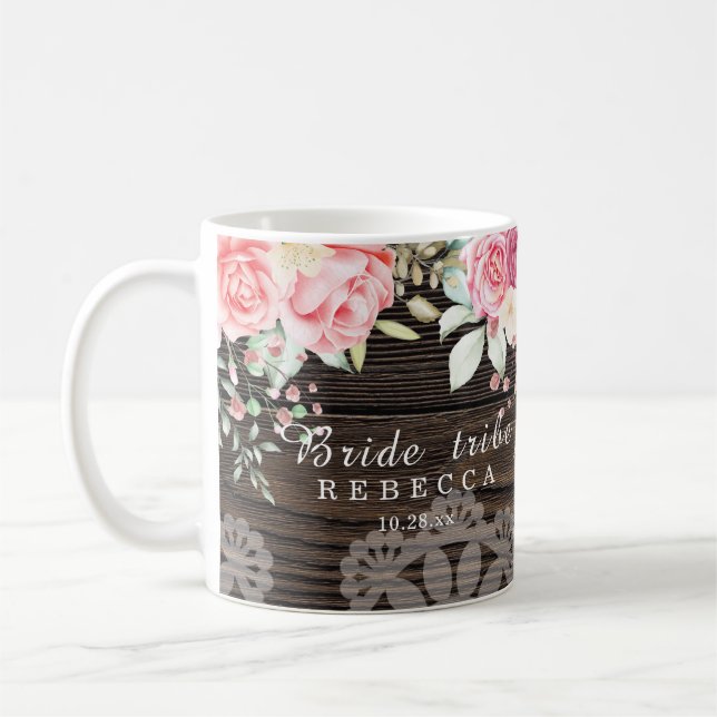 Mug Tribu Rustique Floral Mariage Bride (Gauche)