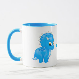 Mug Tricératops Bébé Bleu Cute Dinosaur