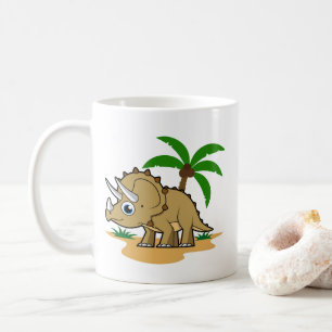 Mug Tricératops Dans Un Climat Tropical.