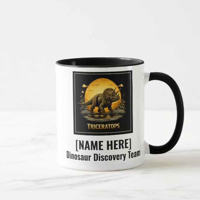Mug Triceratops Dinosaure Lune Préhistorique (Droite)
