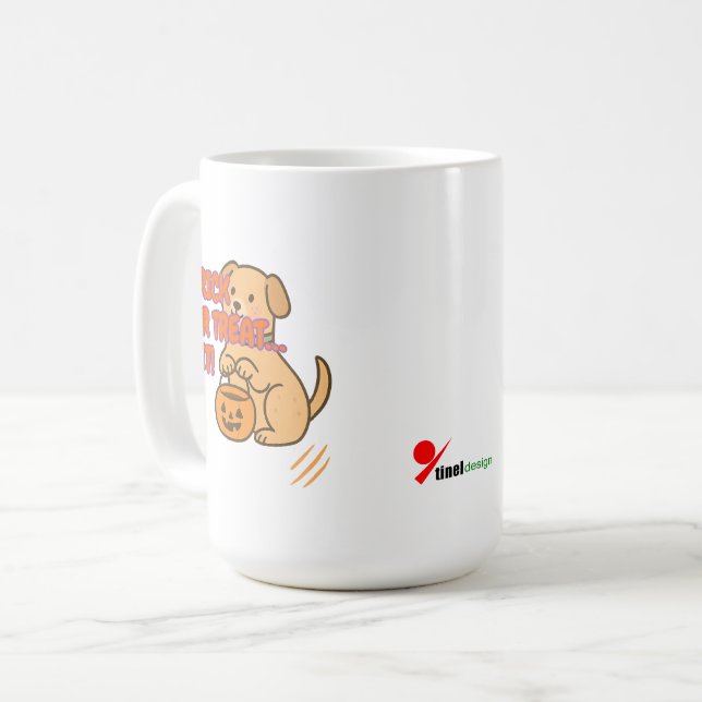 Mug Trick or Treat… Assis ! Drôle de conception de chi (Devant gauche)