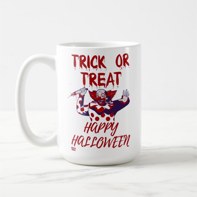 Mug "TRICK OR TREAT SCARY CLOS" halloween drôle (Gauche)