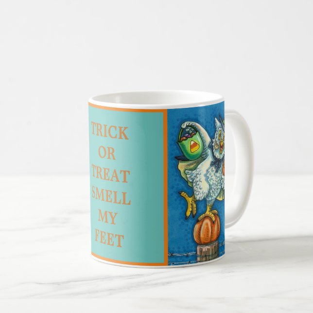 MUG TRICK OU TRAITER, SENTIR MES PIEDS HALLOWEEN OWL,  (Devant droit)