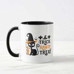 Mug Trick Rawr Treat Black Cat sorcières Casquette Hal