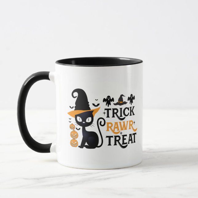 Mug Trick Rawr Treat Black Cat sorcières Casquette Hal (Gauche)